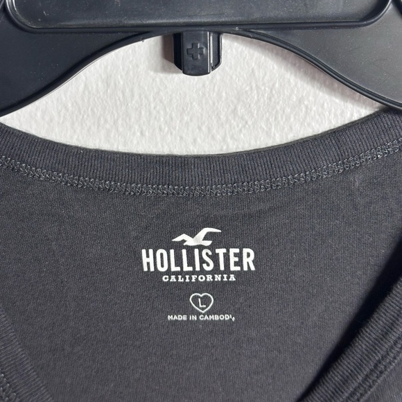 Hollister Women Gray Basic Crop Top Shirt size L - Picture 3 of 6